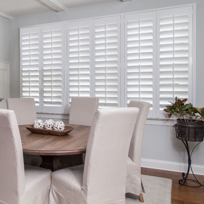 White Shutters in Dining Room