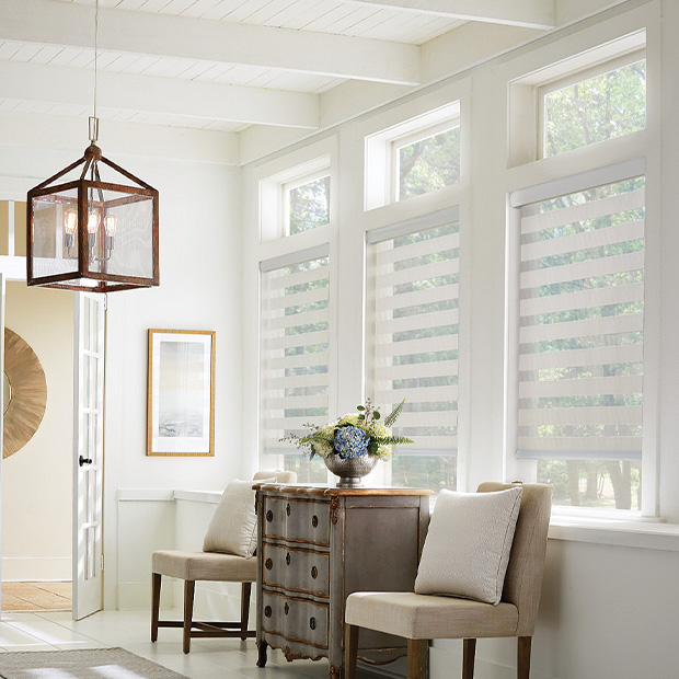 Transitional shades in a St. George living room