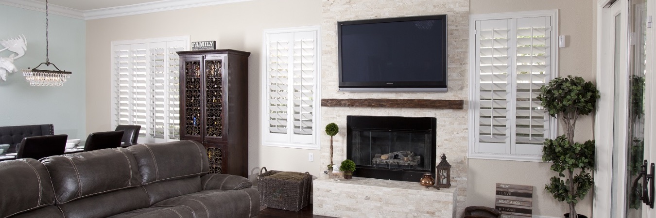 Polywood shutters in a St. George living room