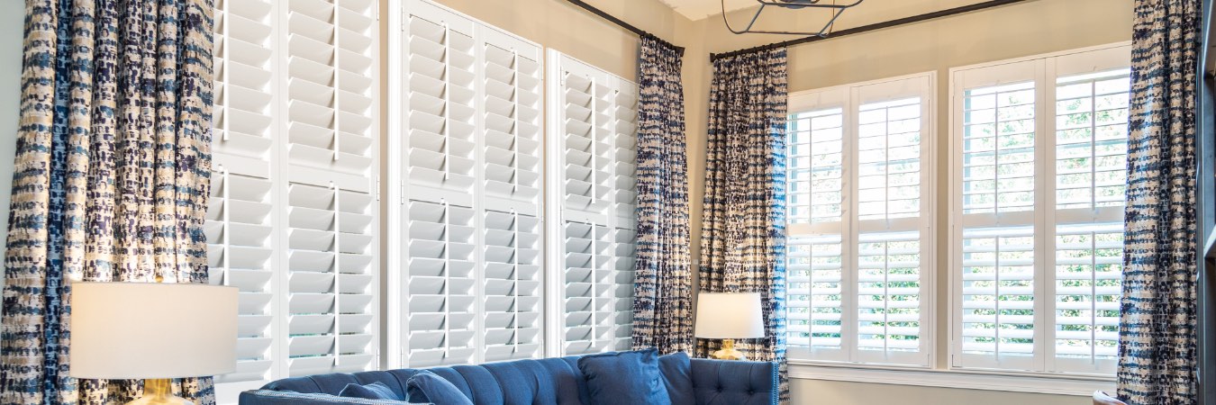 Plantation shutters in Washington family room