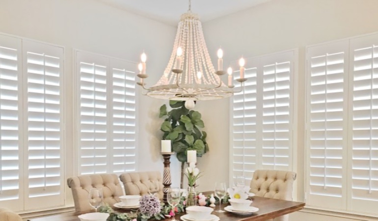 Polywood shutters in a St. George dining room.