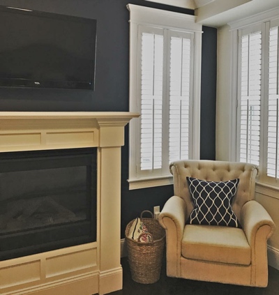 Neutral Living Area With Shutters