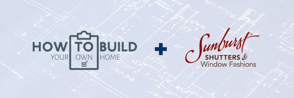 kelsche construction logo and sunburst logo with a blueprint background