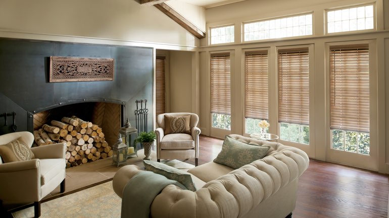 St. George living room with blinds